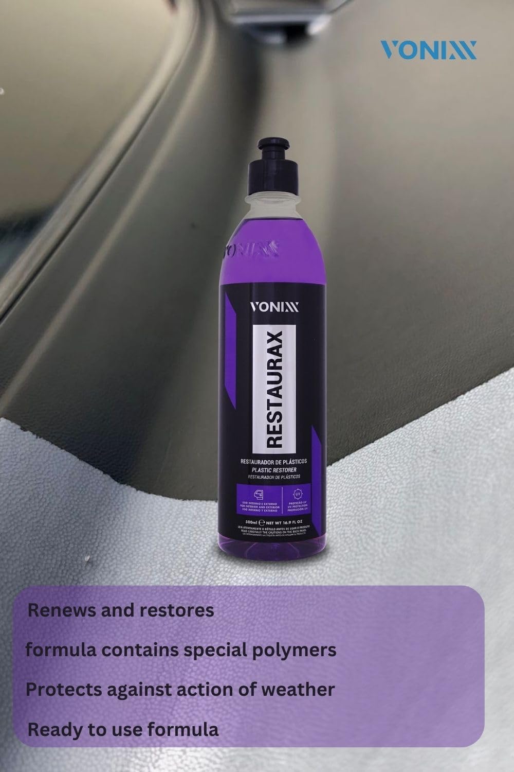 Vonixx Restaurax 500ml - Restaurador de Plásticos — foto 3